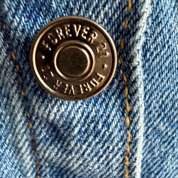 Forever 21 Denim Mini Dress Button Front Tiered NWT Size [M] Y2K - Picture 8 of 10